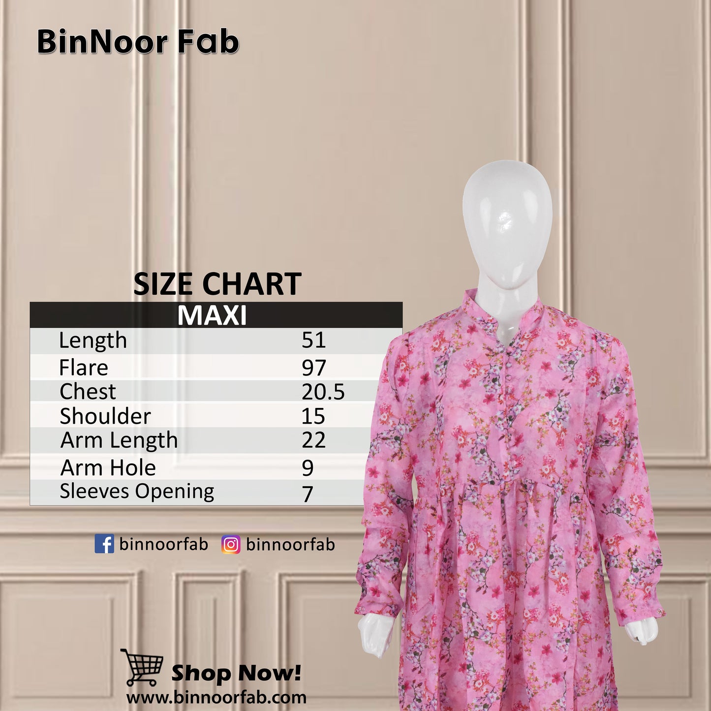 BinNoor Fab Lawn Stitched Maxi DE-LA07-P2-S063