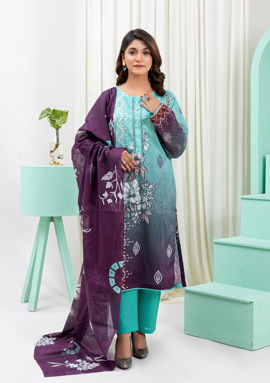 BinNoor Fab Lawn Bana Dora 3Pcs De-LA06-P3054