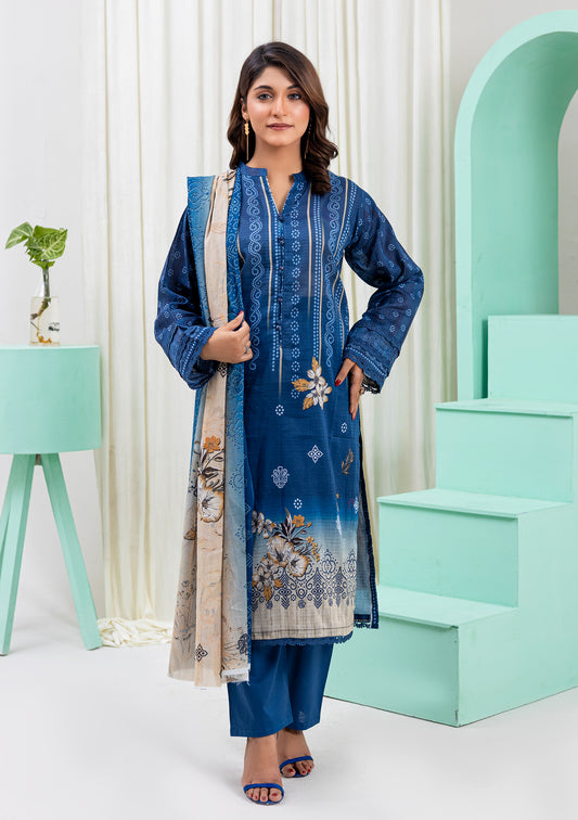 BinNoor Fab Lawn Bana Dora 3Pcs De-LA06-P3056