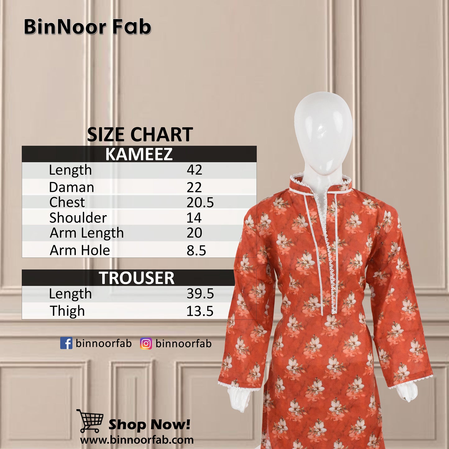 BinNoor Fab Lawn Stitched 2Pcs DE-LA07-P2-S060