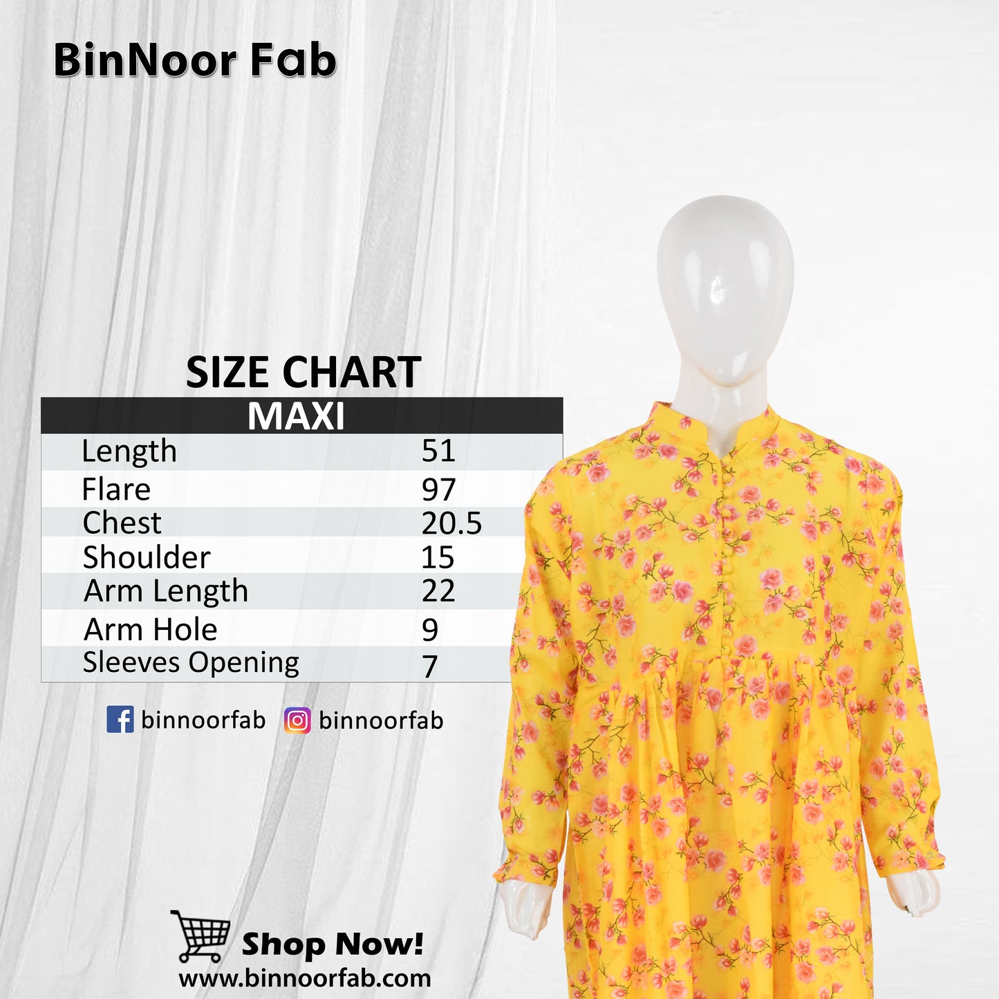 BinNoor Fab Lawn Stitched Maxi DE-LA06-P2-S053