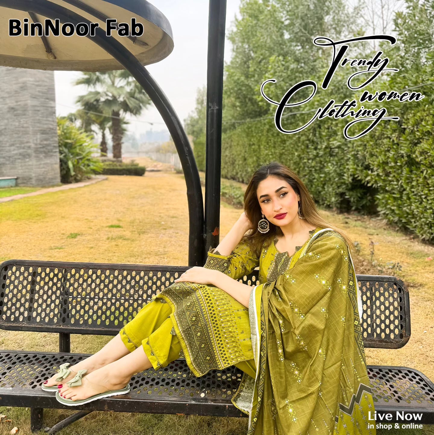 BinNoor Fab Lawn 3Pcs De-LA01-P3007